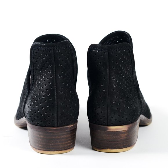 Lucky Brand Perforated Black Suede Booties - Picture 7 of 11